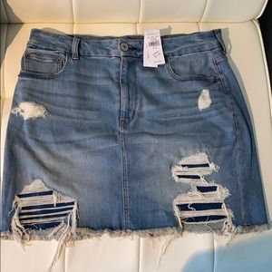 SOLD New American Eagle Ripped Jean Mini skirt